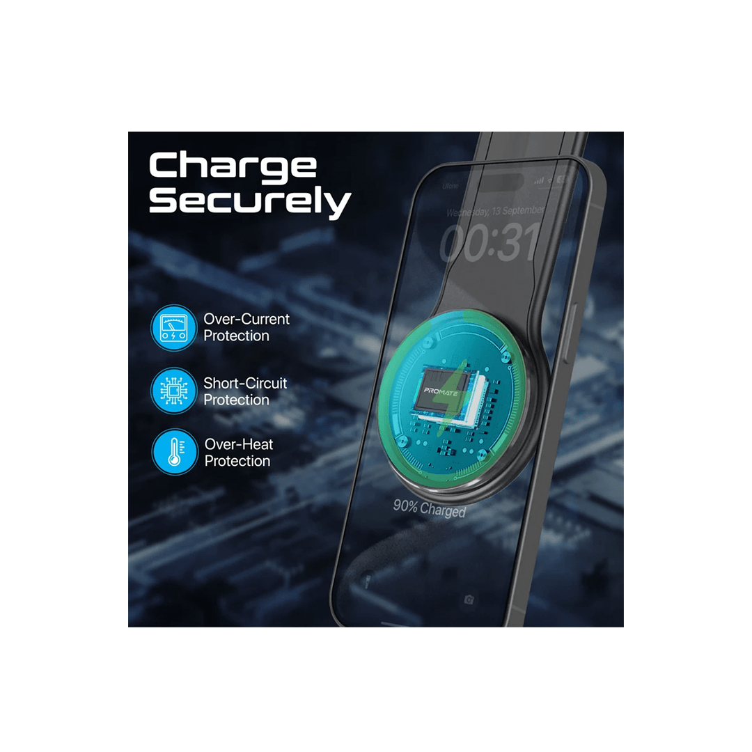 Promate LaxMount-15W 15W MagSafe Compatible Flexible Smartphone Charging Mount in Qatar Promate LaxMount-15W 15W MagSafe Compatible Flexible Smartphone Charging Mount in Qatar